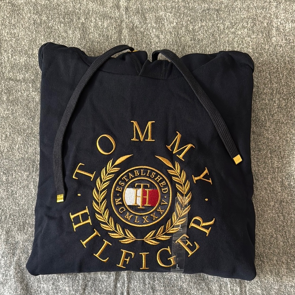 Tommy Hilfiger Blue Hoodie Sweatshirt Men’s L NWT - Picture 13 of 13